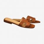 Hermes Gold Oran Sandals