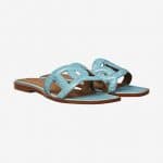 Hermes Turquoise Lizard Omaha Sandals