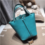 Hermes Turquoise Picotin Lock 22 Bag with Braided Handles