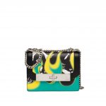 Prada Black/Green Printed Séverine Shoulder Bag