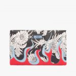 Prada Black/Red Floral Print Etiquette Clutch Bag
