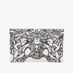 Prada Black/White Monkey Print Etiquette Clutch Bag