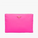 Prada Fuchsia Large Padded Nylon Clutch Bag