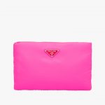 Prada Fuchsia Medium Padded Nylon Clutch Bag