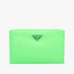 Prada Green Medium Padded Nylon Clutch Bag