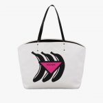 Prada White Banana Print Canvas Large Tote Bag