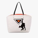 Prada White Monkey Print Canvas Large Tote Bag