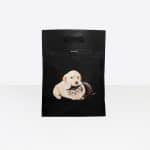 Balenciaga Black Puppy and Kitten Plastic Bag Shopper M