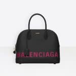 Balenciaga Black/Pink Logo Ville Top Handle M Bag