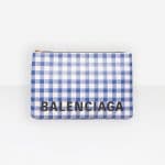 Balenciaga Blue/White Ville Pouch L Check Bag