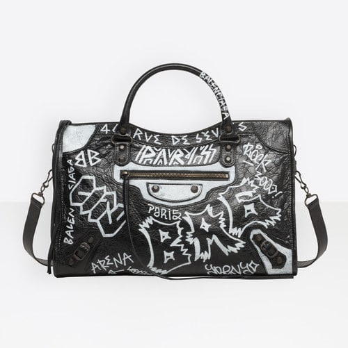 Balenciaga Noir/Blanc Classic City Graffiti Bag