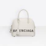Balenciaga White/Black Logo Ville Top Handle S Bag