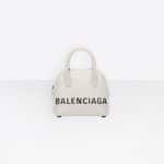 Balenciaga White/Black Logo Ville Top Handle XXS Bag