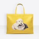 Balenciaga Yellow Puppy and Kitten Market Shopper M Bag