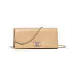 Chanel Beige Lambskin Flap Bag