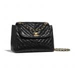 Chanel Black Aged Calfskin Large Flap Bag