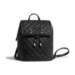 Chanel Black CC Filigree Backpack Bag
