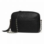 Chanel Black Coco Tassel Large Camera Case Bag