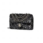 Chanel Black Sequins/Chains/Satin Mini Flap Bag