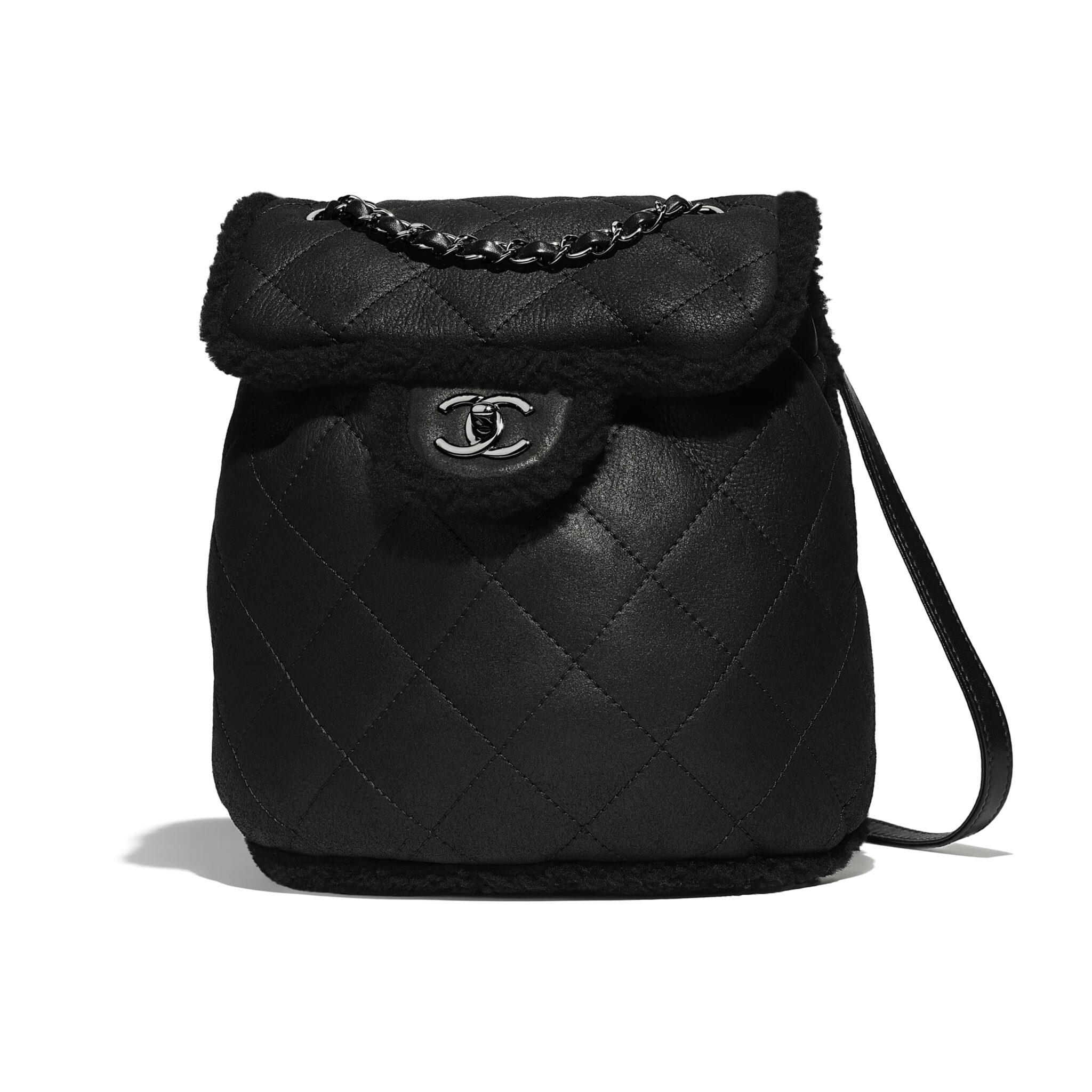 CHANEL Shearling Coco Neige Flap Backpack - Bellisa