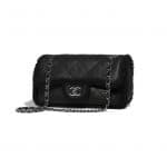 Chanel Black Shearling Lambskin Coco Neige Small Flap Bag
