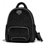 Chanel Black Velvet Coco Neige Backpack Bag