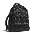 Chanel Black/Navy/Brown/Ecru Nylon/Tweed Coco Neige Backpack Bag