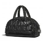 Chanel Black/Navy/Brown/Ecru Nylon/Tweed Coco Neige Bowling Bag