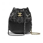 Chanel Black/Navy/Brown/Ecru Tweed/Calfskin Gabrielle Purse Bag