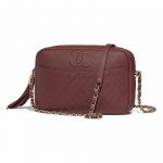 Chanel Burgundy Coco Tassel Medium Camera Case Bag