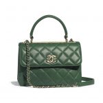 Chanel Green Trendy CC Small Top Handle Bag