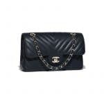 Chanel Navy Blue Chevron Classic Small Flap Bag