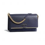 Chanel Navy Blue Lady Coco Medium Flap Bag