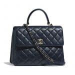 Chanel Navy Blue Trendy CC Large Top Handle Bag