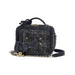 Chanel Navy Blue/Black Tweed/Elaphe CC Filigree Mini Vanity Case Bag