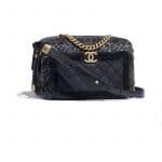 Chanel Navy Blue/Black Tweed/Grained Calfskin Camera Case Bag