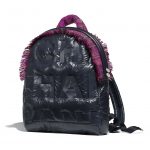 Chanel Navy Blue/Fuchsia Nylon/Tweed Coco Neige Backpack Bag