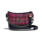 Chanel Navy Blue/Fuchsia Tweed Gabrielle Small Hobo Bag