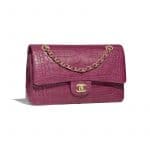 Chanel Purple Alligator Classic Medium Flap Bag