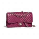 Chanel Purple Chevron Classic Medium Flap Bag