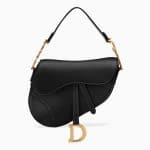 Dior Black Calfskin Medium Saddle Bag