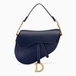 Dior Blue Calfskin Medium Saddle Bag