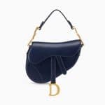 Dior Blue Calfskin Mini Saddle Bag