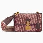 Dior Burgundy Oblique Canvas Dioraddict Flap Bag