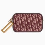 Dior Burgundy Oblique Canvas Diorquake Clutch Bag