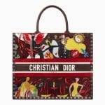 Dior Multicolor Fire Element Hand-painted Book Tote Bag