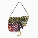 Dior Multicolor Fringe and Beads Embroidered Medium Saddle Bag