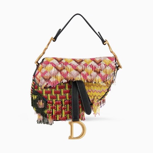 dior beaded saddle bag