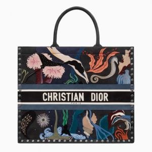 Dior Multicolor Water Element Hand-painted Book Tote Bag