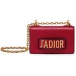 Dior Red Calfskin Mini J'adior Flap Bag